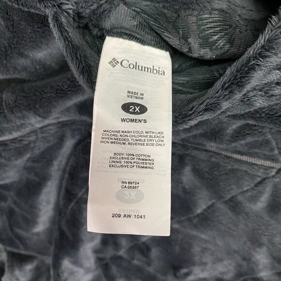 Columbia Reversible Vest Women's 2X Black Corduroy Fleece Full Zip - Picture 10 of 15